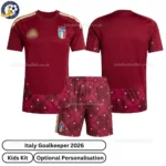 Italy Goalkeeper Kids Football Kit 2026-over view