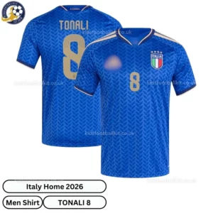 Italy World Cup Home Men Football Shirt 2026- TONALI 8-over view