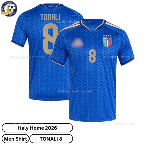 Italy World Cup Home Men Football Shirt 2026- TONALI 8-over view