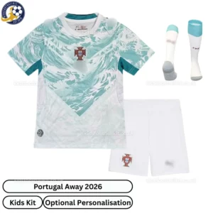 Portugal Away Kids Kit 2026-over view with socks