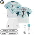Portugal Away Kids Kit 2026_RONALDO 7-over view with socks