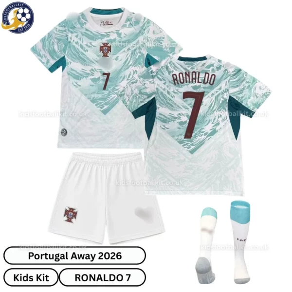Portugal Away Kids Kit 2026_RONALDO 7-over view with socks