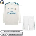 Real Madrid Home Kids Football Kit 2017_18-lv front view