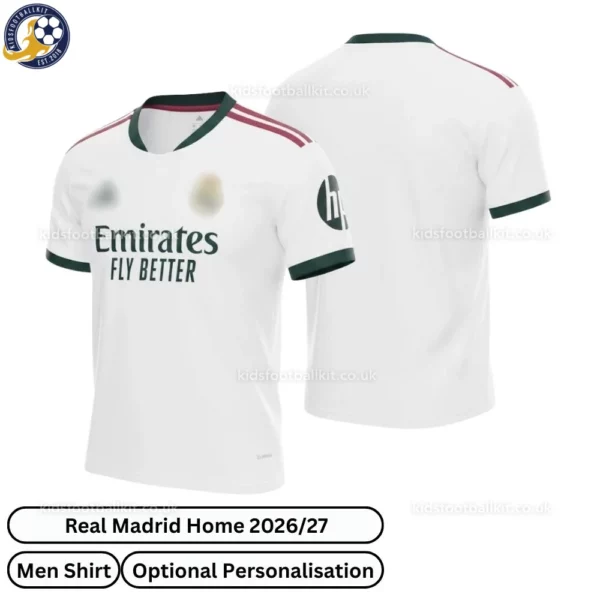 Real Madrid Home Men Football Shirt 26_27-over view