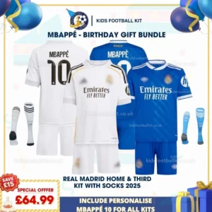 Real Madrid Home & Third Kids Kit 25_26 - MBAPPÉ 10