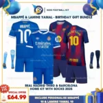 Real Madrid Third & Barcelona Home Kids Kit 25_26 - MBAPPÉ 10 & LAMINE YAMAL 10