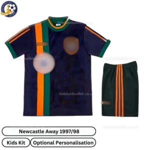 Retro Newcastle Away Kids Football Kit 1997_98-front view