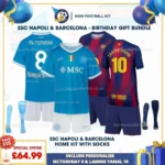 SSC Napoli and Barcelona home Kids Football Kit 25_26
