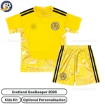 Scotland Goalkeeper Kids Football Kit 2026-front view
