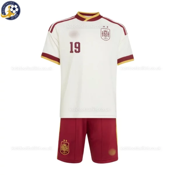 Spain Away kids kit 26-front view-LAMINE YAMAL 19- 2star
