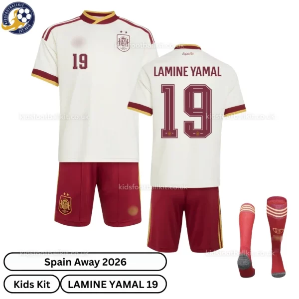 Spain Away kids kit 26-over view-LAMINE YAMAL 19- 2star