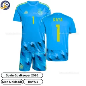 Spain Goalkeeper Men and Kids Kit 2026-over view-RAYA 1