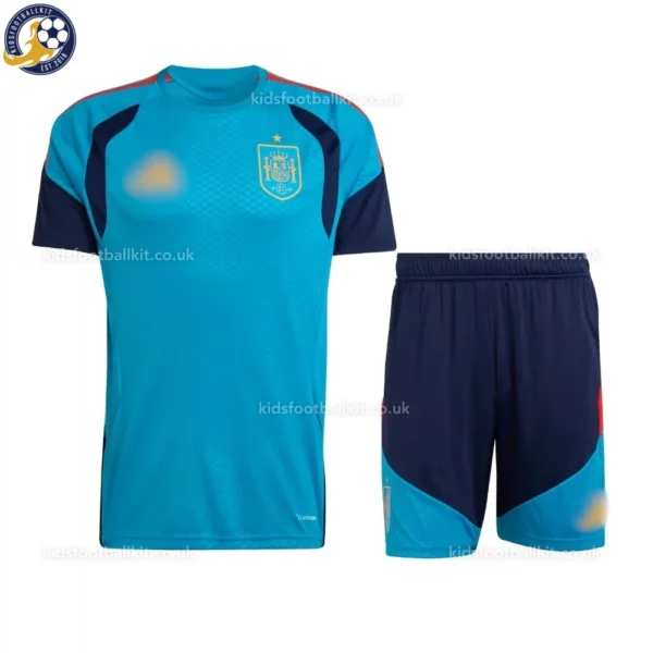 Spain Training Kids Football Kit 26_27-front view-blue