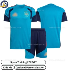 Spain Training Kids Football Kit 26_27-over view-blue