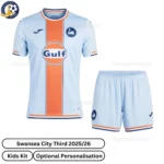 Swansea City Third Kids Football Kit 25_26-front view