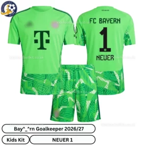 b-m goalkeeper kids kit 26_27-over view-green-NEUER 1