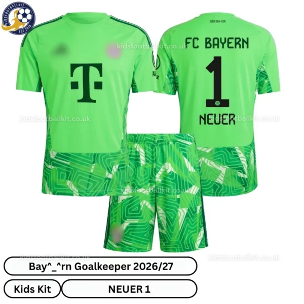 b-m goalkeeper kids kit 26_27-over view-green-NEUER 1