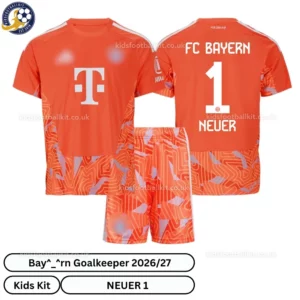 b-m goalkeeper kids kit 26_27-over view-orange-NEUER 1
