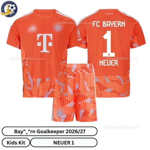 b-m goalkeeper kids kit 26_27-over view-orange-NEUER 1