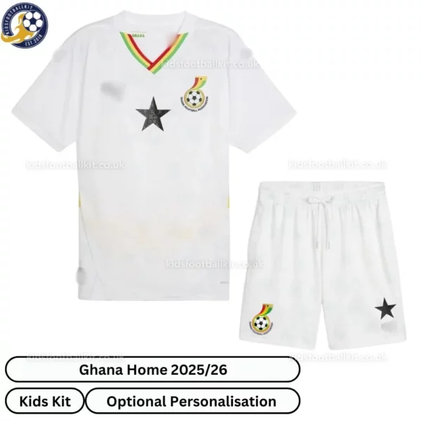 Ghana home Kids football kit 25_26-over view
