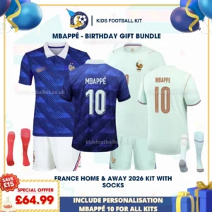 France Home and away kids kits 2026 - MBAPPE 10-r