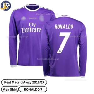 Retro Real Madrid Away Men Football Shirt 2016/17 (Long Sleeve) - RONALDO 7
