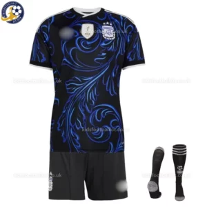 Argentina Away Kids Kit 2026-front view with socks