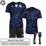 Argentina Away Kids Kit 2026-over view with socks