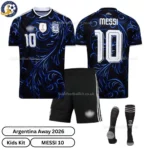 Argentina Away Kids Kit 2026-over view with socks-MESSI 10