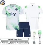 Ireland Away Kids Football Kit 2026-over view with socks