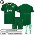 Ireland Home Kids Football Kit 2026-over view with socks