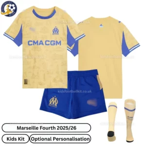 Marseille Fourth Kids Kit 25_26-over view with socks