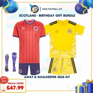 Scotland away and goalkeeper kids kits 2026
