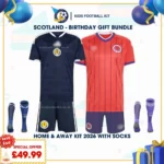 Scotland home and away kids kits 2026 with socks