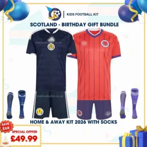 Scotland home and away kids kits 2026 with socks