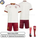 Spain Away Kids Kit 2026-over view with socks