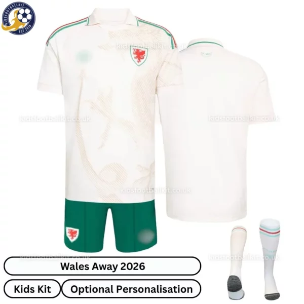 Wales Away Kids Kit 2026-over view with socks