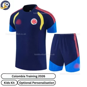 Colombia Training Kids Kit 2026-front view-royal blue-re