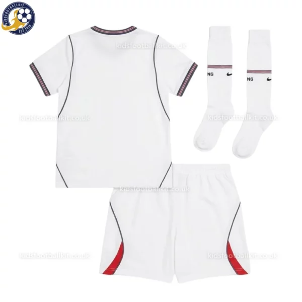 England Home World Cup 2026 Kids Football Kit -back view with socks
