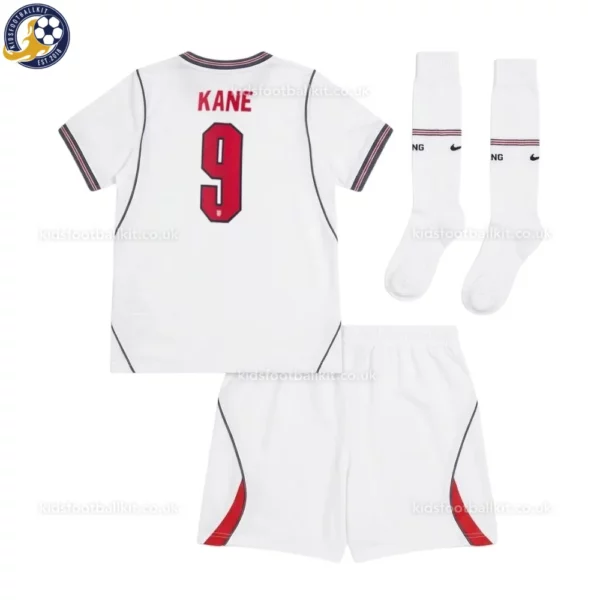 England KANE 9 Home World Cup 2026 Kids Football Kit -back view with socks