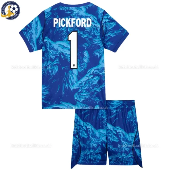 England PICKFORD 1 Goalkeeper World Cup 2026 Kids Football Kit-back view