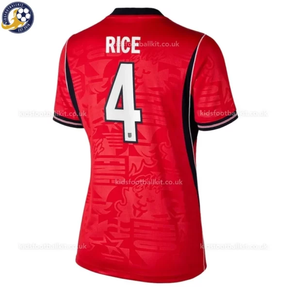 England RICE 4 Away World Cup 2026 Women Football Shirt -back view