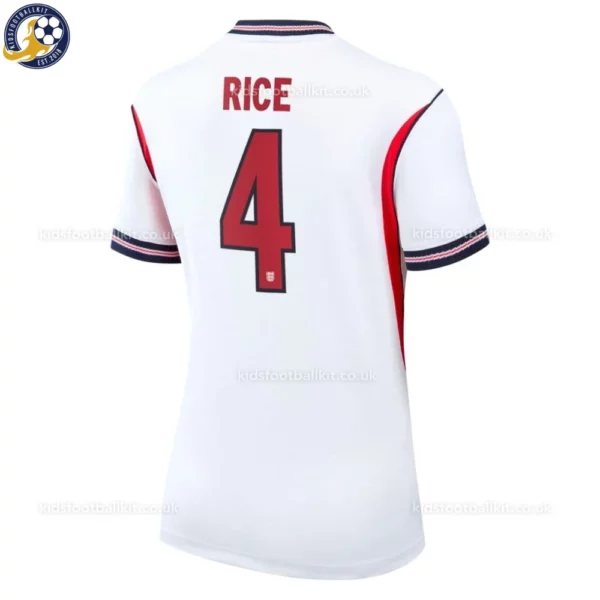 England RICE 4 Home World Cup 2026 Women Football Shirt -back view