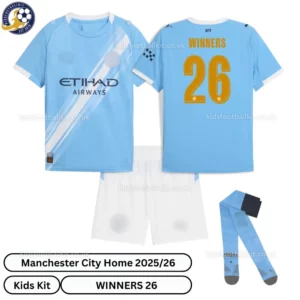 Manchester City Home Kids Kit 25_26-Winners 26