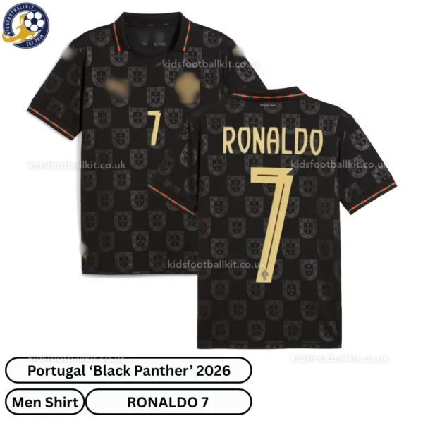 Portugal Black Panther Men Shirt 2026_RONALDO 7