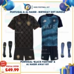 Portugal Black Panther and Al Nassr away Kids Kit 2026 with socks