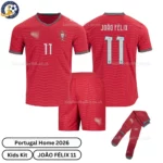 Portugal Home Kids Kit 2026-over view with socks-João Félix 11