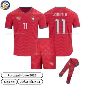 Portugal Home Kids Kit 2026-over view with socks-João Félix 11