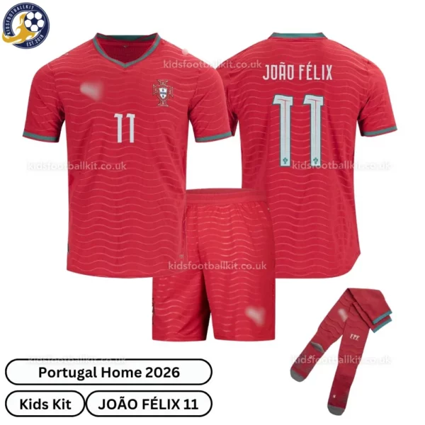 Portugal Home Kids Kit 2026-over view with socks-João Félix 11