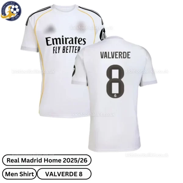 Real Madrid Home Men Shirt 25_26-over view-VALVERDE 8